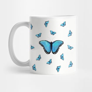 Blue Butterfly Pattern Mug
